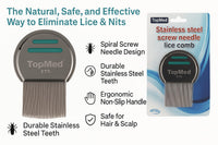 TOPMED ETS Top Med LICE Comb Steel Screw Needle Spiral 1 Count