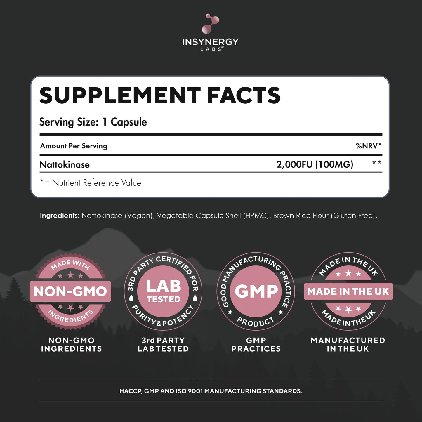 Insynergy Labs Nattokinase 2,000FU High Strength (Japan Sourced) Fermented Natto Ultra-Premium Grade 3rd Party Tested (Sourced from Japan) Nattokinase Supplement, 60 Vegan Capsules
