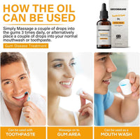 groomarang Groomarang Gum Oil - Made from 100% Pure Botanical Oils (Extra Fresh) Convenient Dropper Bottle for Accurate Dispensing 30ml Includes Stainless Steel Tongue Scraper