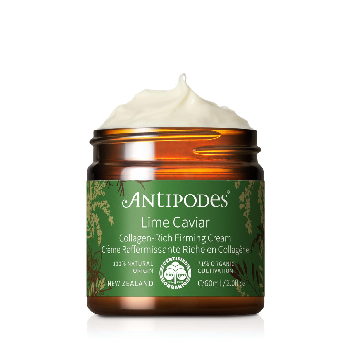 Antipodes Lime Caviar Firming Day Cream – Collagen-Rich Anti-Ageing Moisturiser for Dry & Mature Skin – Peptides + Lime Caviar – 60ml