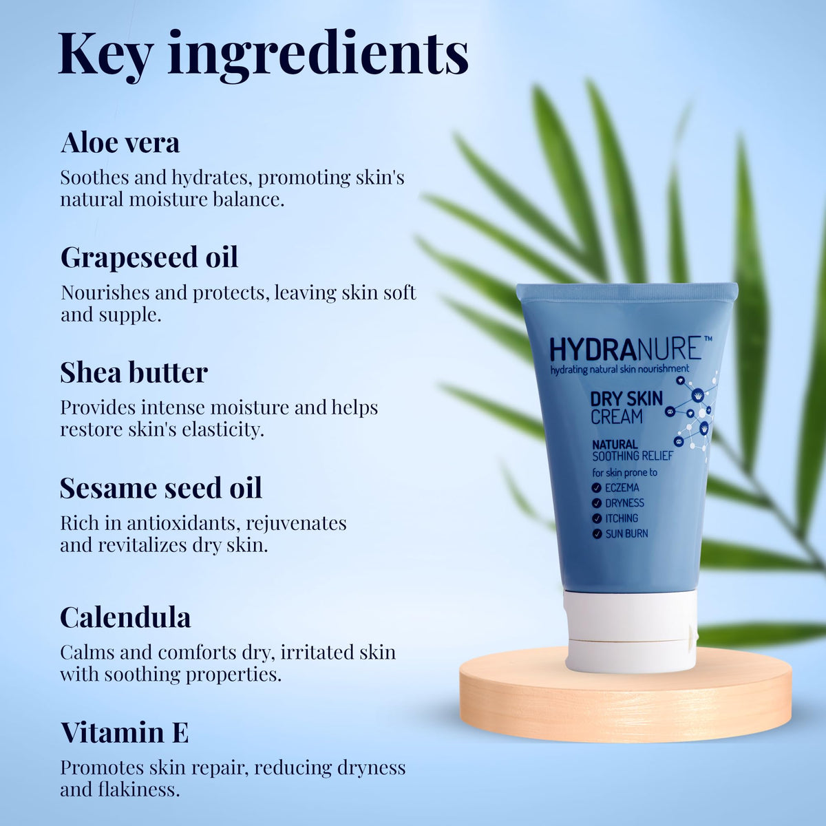 HYDRANURE HydraNure Natural Organic Eczema Cream & Treatment for Babies & Adults-Cools Soothes Repairs & Protects Baby's Skin by Parents for Baby Eczema & Dry Itchy Skin Adult Eczema Psoriasis Sunburn (40ml)