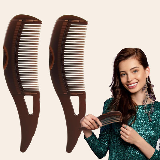 Generic 2Pcs Dandruff Comb Set, Hollow Tooth Scalp Comb with Skin Scraping Handle, 8x2.4 Inch Scalp Detox & Cleaning Combs for Women & Men, Psoriasis Combs for Healthy Hair & Comfortable
