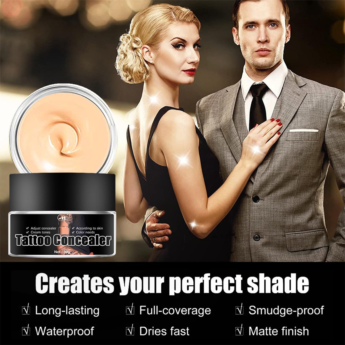 SHEBEEDO Tattoo Cover Up, Scar Concealer, Concealer, Professional Waterproof Concealer, Scar Concealer for Men and Women, Spot Covering Birthmark Tattoo Concealer for Scars, Dark Spots and Vitiligo (2pcs)