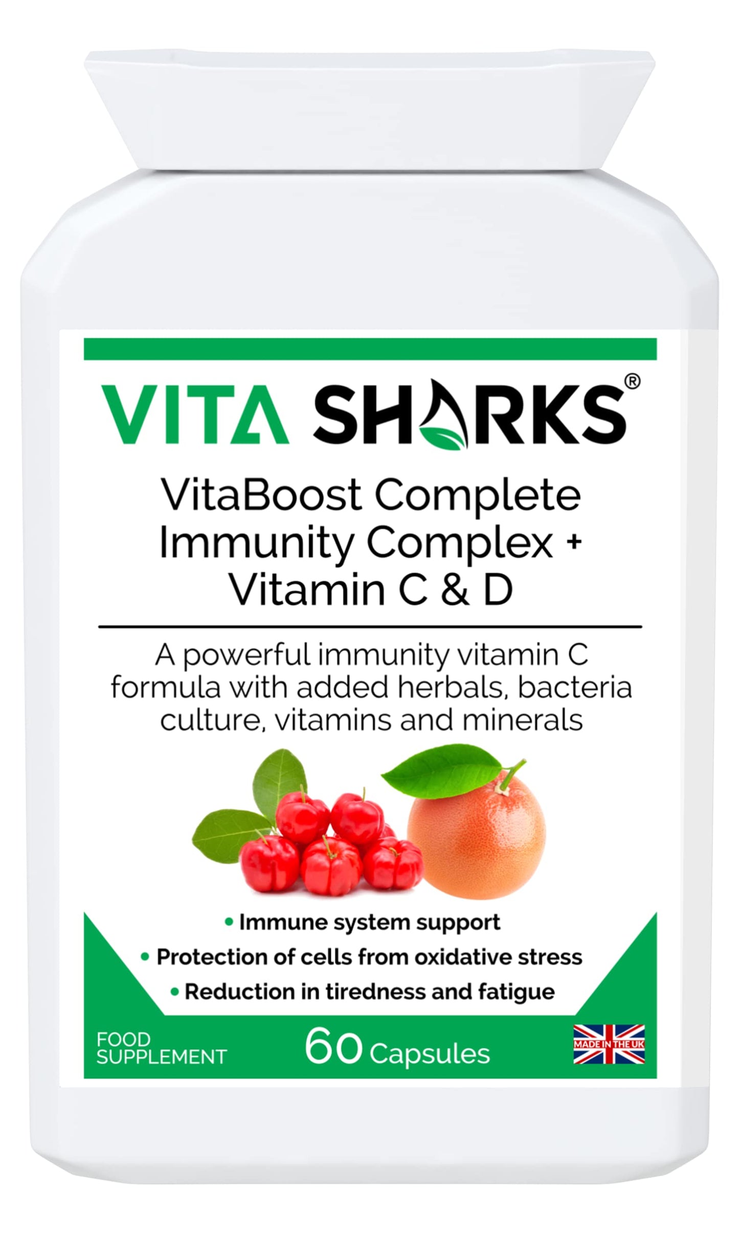 VitaBoost Complete Immunity Complex + Vitamin C & D. Fight Infection & Boost Immune Function. Anti-Viral & Anti-Bacterial. All-in-One Potent Vitamin C Formula. Essential Vitamins & Minerals