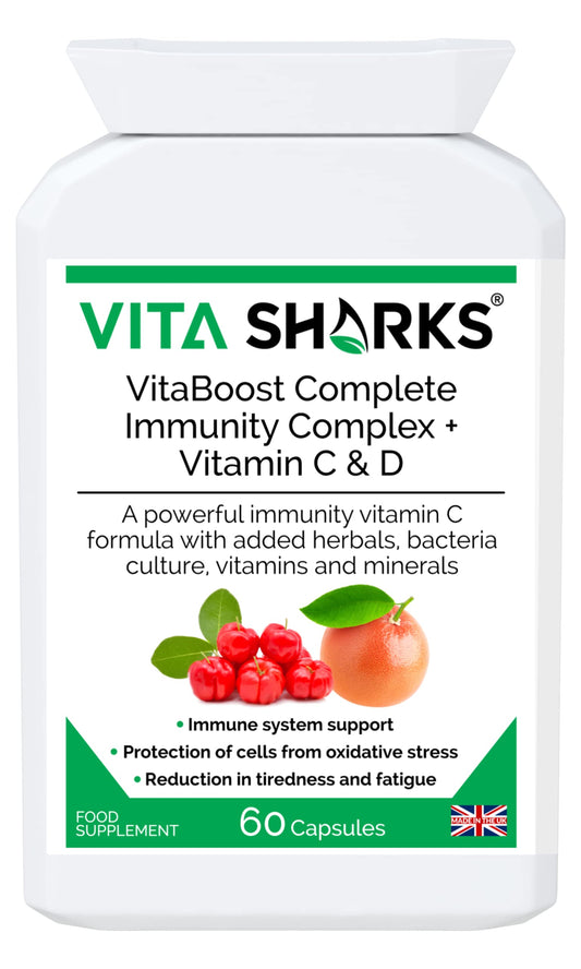 VitaBoost Complete Immunity Complex + Vitamin C & D. Fight Infection & Boost Immune Function. Anti-Viral & Anti-Bacterial. All-in-One Potent Vitamin C Formula. Essential Vitamins & Minerals