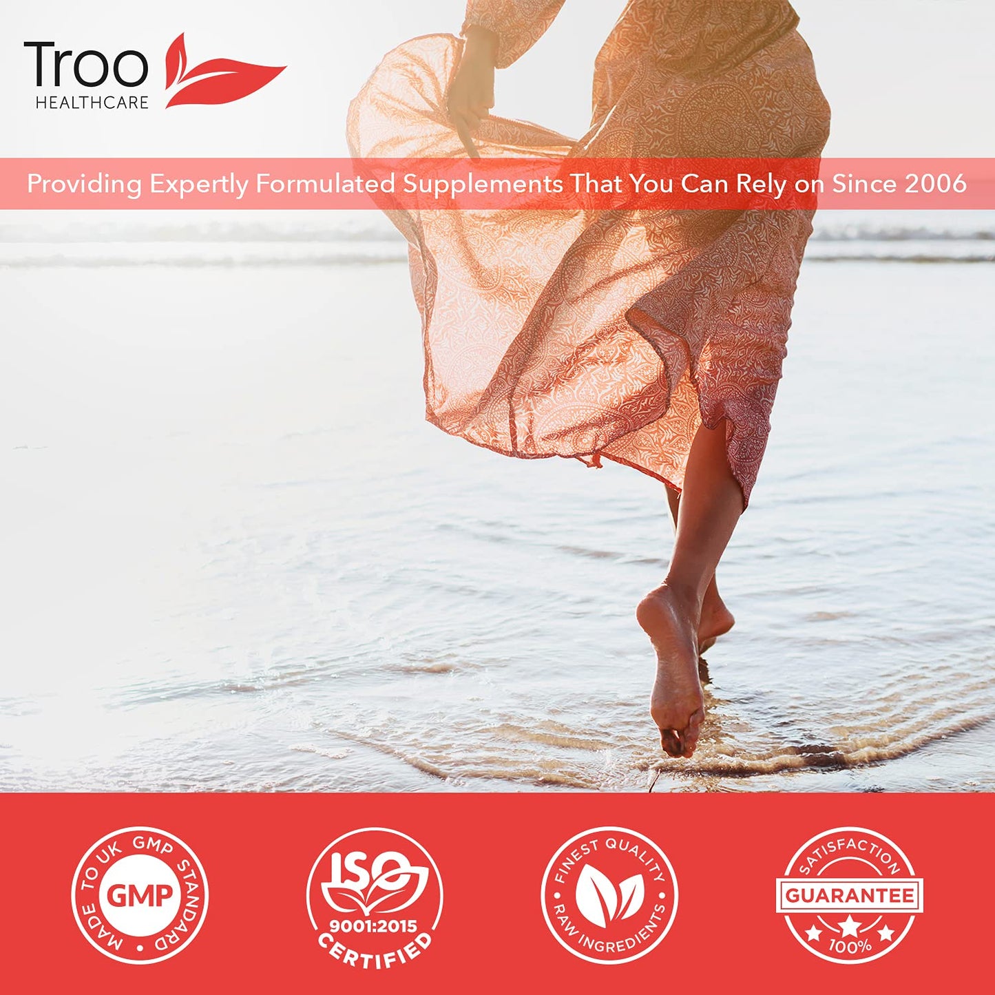 Troo Health Care Turmeric Supplement (500 mg) - 60 Capsules with Black Pepper Extract Piperine | Provides 95% Standardisation of Curcumin | UK Manufactured