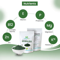 Herbal Magic's Organic Spirulina Powder - Sparkle Your Smoothies, Shakes - Ideal for Trainers on a Vegan, Vegetarian Diet - No Fillers & Preservatives - of&G UK Organic Certified-100g (Pack of 1)
