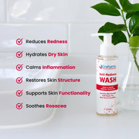 Grahams Natural Anti Redness Face Wash for Rosacea - Facial Cleanser for Redness-Prone, Sensitive Skin (1 x 125ml)