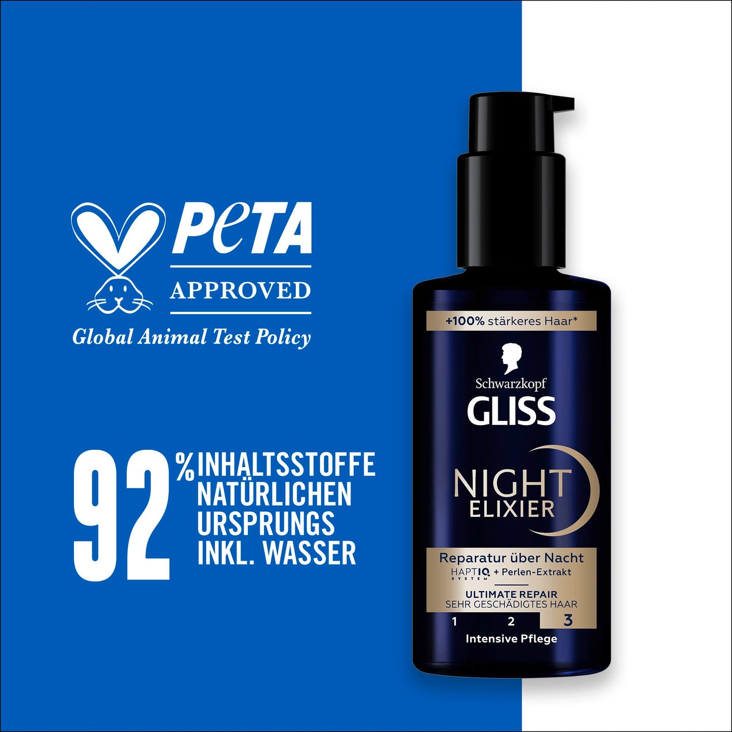 Gliss Kur Gliss Night Elixir Ultimate Repair (100 ml), Hair Serum Regenerates Damaged Hair During Sleep, Hair Care Leaves Soft & Regenerated Hair Overnight