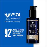 Gliss Kur Gliss Night Elixir Ultimate Repair (100 ml), Hair Serum Regenerates Damaged Hair During Sleep, Hair Care Leaves Soft & Regenerated Hair Overnight