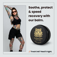 Premium Tattoo® Balm 50g – Tattoo Aftercare Balm for New & Old Tattoos – Soothing Tattoo Moisturiser with Shea Butter, Jojoba, Coconut & Vitamin B5- Vegan Tattoo Butter for Bright, Healthy-Looking Ink