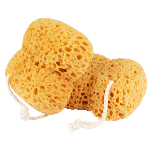 Maxmoc Natural Sponge,2 Pcs Bath Sponges Honeycomb,Larger Shower Sea Sponge for Women Men,Exfoliating Deep Cleansing,Ultra-Soft for Sensitive Dry Skin (Yellow)