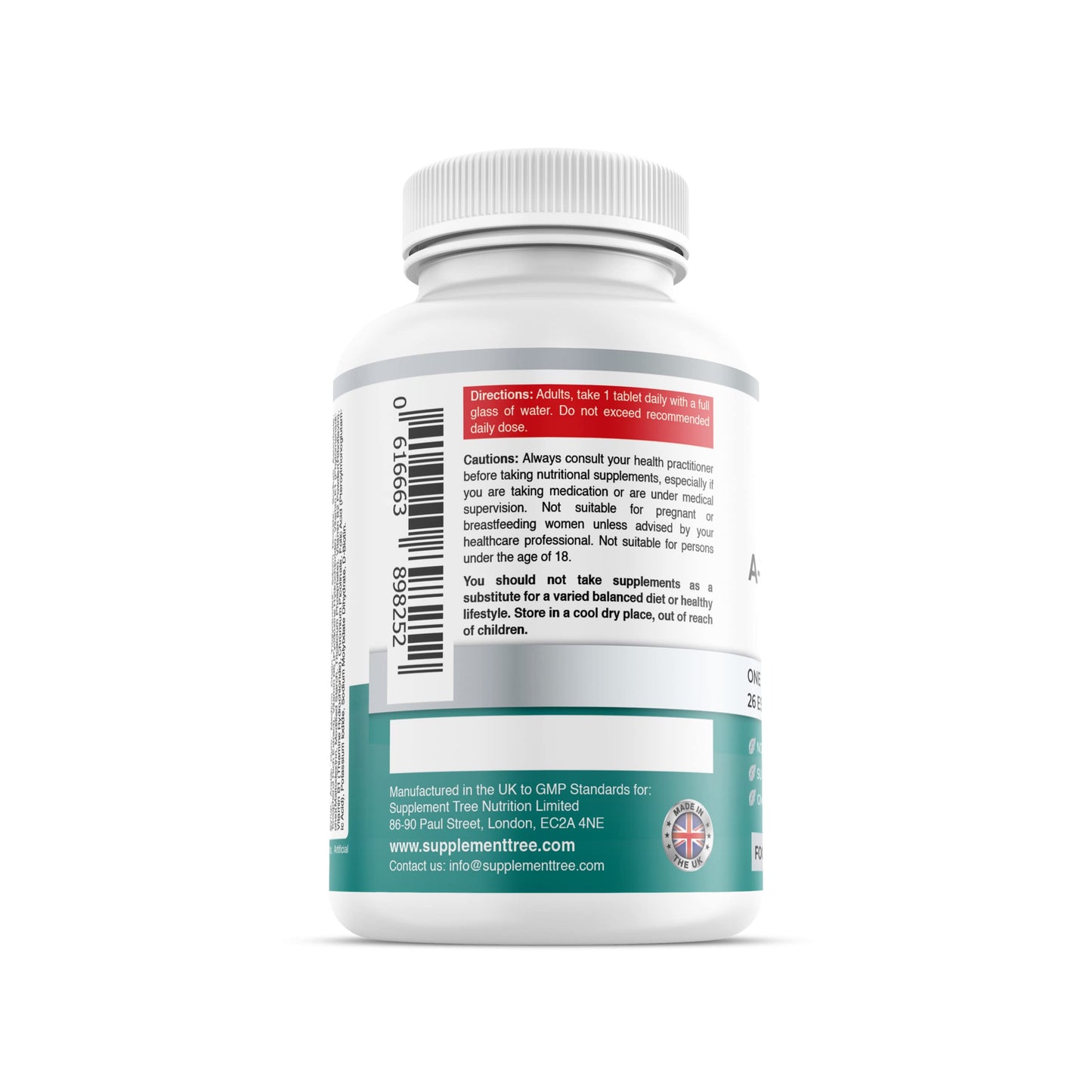 Supplement Tree A-Z Multivitamins and Minerals Tablets - 180 Vegan Multivitamin Tablets (6 Months Supply) - One a Day 26 Nutrients Multivitamins and Multi Minerals Pills for Men & Women - UK Manufactured