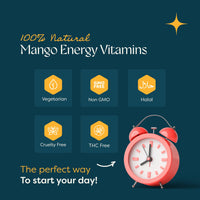 PRYM HEALTH Prym Health - Organic Mango Energy Vitamins 800mg - 60 Vegan Gummies (1 Month Supply/2 A Day) - Natural Energy Multivitamin - Supports Focus & Aids in Reducing Fatigue & Tireness - Non GMO
