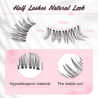 EMEDA 10 pairs Transparent Strip Half Lashes Accent False Eyelashes Natural Look Wispy Fake Corner Lashes Natural Half Eyelashes Cat Eye Lashes Short And Soft Faux Lashes (Accent Lashes)