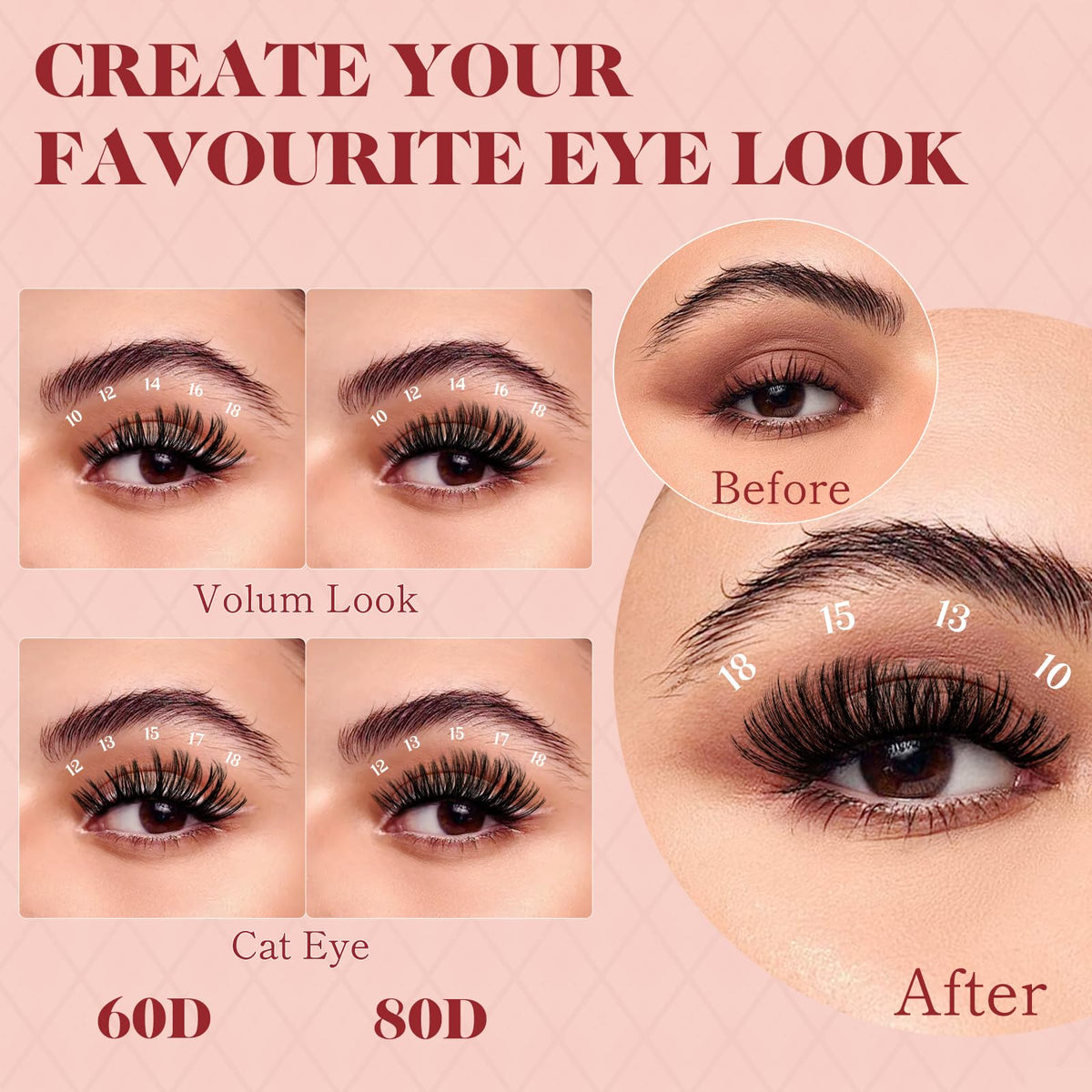 Higu clace Higu Clace Wispy Cluster Lashes Mixed 10-18mm,320PCS Individual Eyelashes, Natural Lash Clusters Cluster Lashes, Eyelash Extensions Easy to Use at Home Eyelashes Clusters (60D+80D V03)