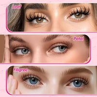PRO LASHBEAUTY Cluster Lashes Kit 144 PCS Invisible Band DIY Lash Extension Natural 8-16mm Lash Clusters with Clear Glue Transparent Lash Bond and Seal Lash Remover Tweezer(Leaf-8-16mm Mix)
