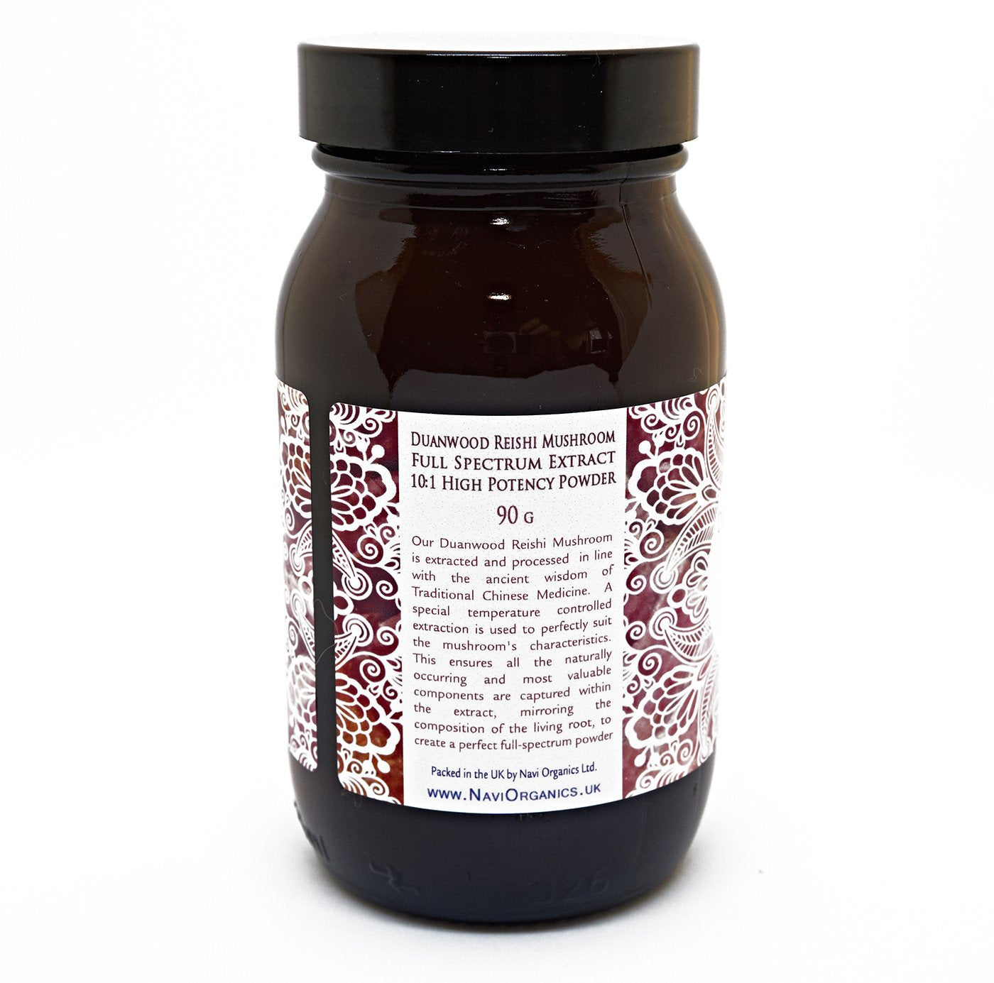 Na'vi Organics Duanwood Reishi Mushroom Extract Powder | Full Spectrum Dual-Extract Reishi Mushroom Supplement | Ideal for Immune Support & Liver Function | Wild-Cultivated Powder - 90g