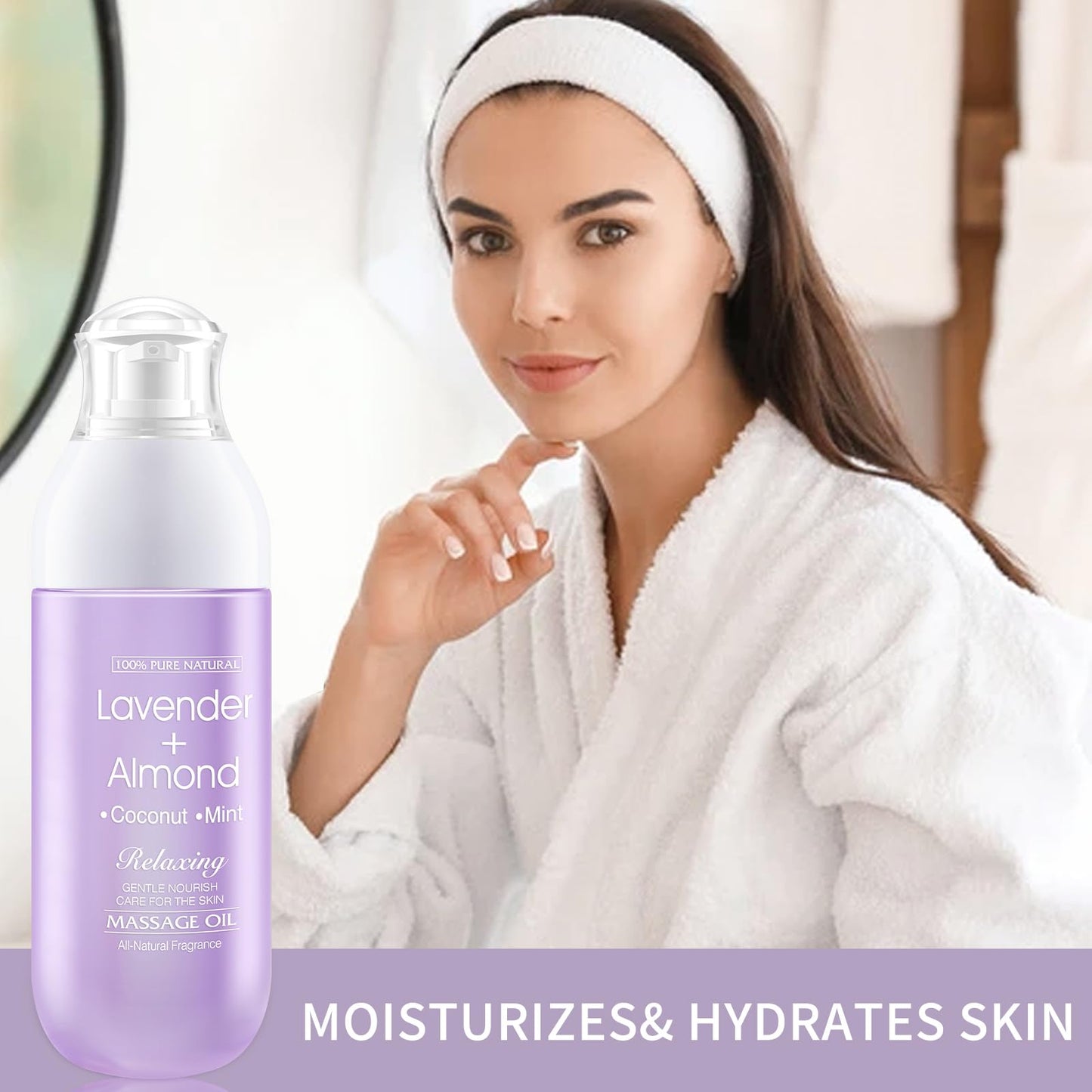 O'RMEAS Massage Oil For Warming, Relaxing Massage Oil Lavender Almond Peppermint And Coconut Massage Oils For Massage Moisturizing Body Oil For Men And Women 5.1 Fl.Oz