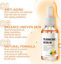 Leogony 2PCS Lightening Turmeric Serum Dark Spot Removal Corrector for Face Skin Glow, 30 ml, Anti Aging, Hydrating, Reduce Wrinkles