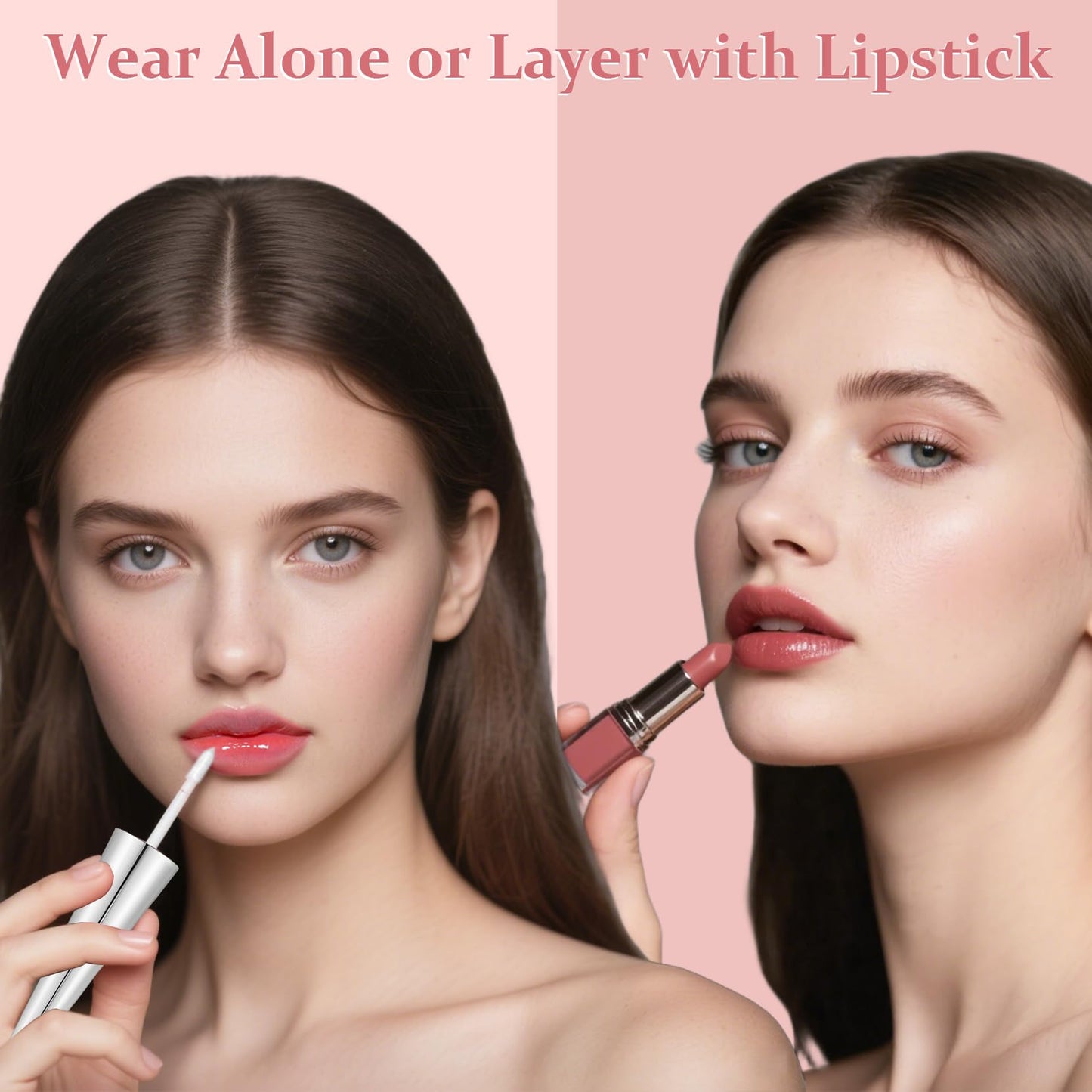 EneriWell Angel Silk Lip Plumper Gloss|Instant Extreme Lip Filler Booster with Hyaluronic Acid & Jojoba Oil|Non-Sticky Volumizing Serum for Ultra-Hydrating Moisture|Glass Shine, Fuller Lips,Hydrating Lip Care