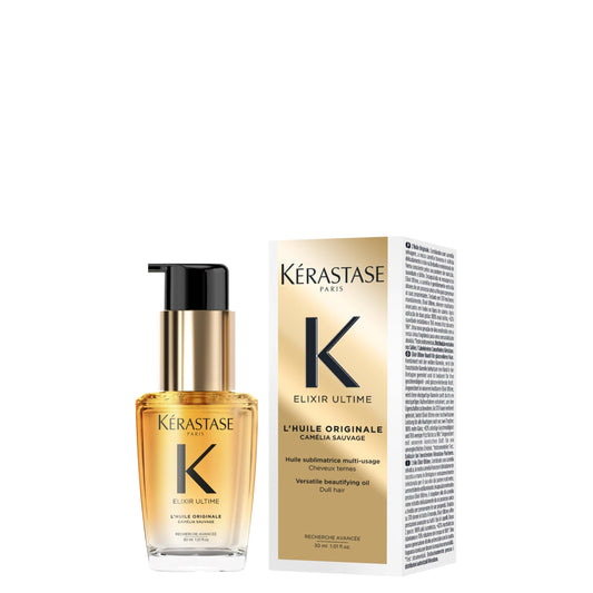 KERASTASE Kérastase Elixir Ultime Hair Oil, For all hair types, Nourishes Dull Hair, Strengthens and Protects Hair From Heat, With Argan and Camellia Oil, Suitable for Travel, L'Huile Originale, 30ml