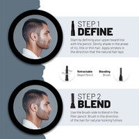VOID Homme Beard Lining Kit (Light Brown) - Beard Filler Pencil, Beard Shaping Comb and Beard Aligning Razors- Beard Filler Kit for Waterproof Natural Look