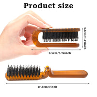 Mozeat Lens Travel Hair Brush,Foldable Boar Bristle Hair Brush Folding Bristles Hair Comb Collapsible Travel Hair Comb Pocket Hair Comb Rectangular Folding Hair Brush Compact Hair Brush Mini Hair Brush for Women