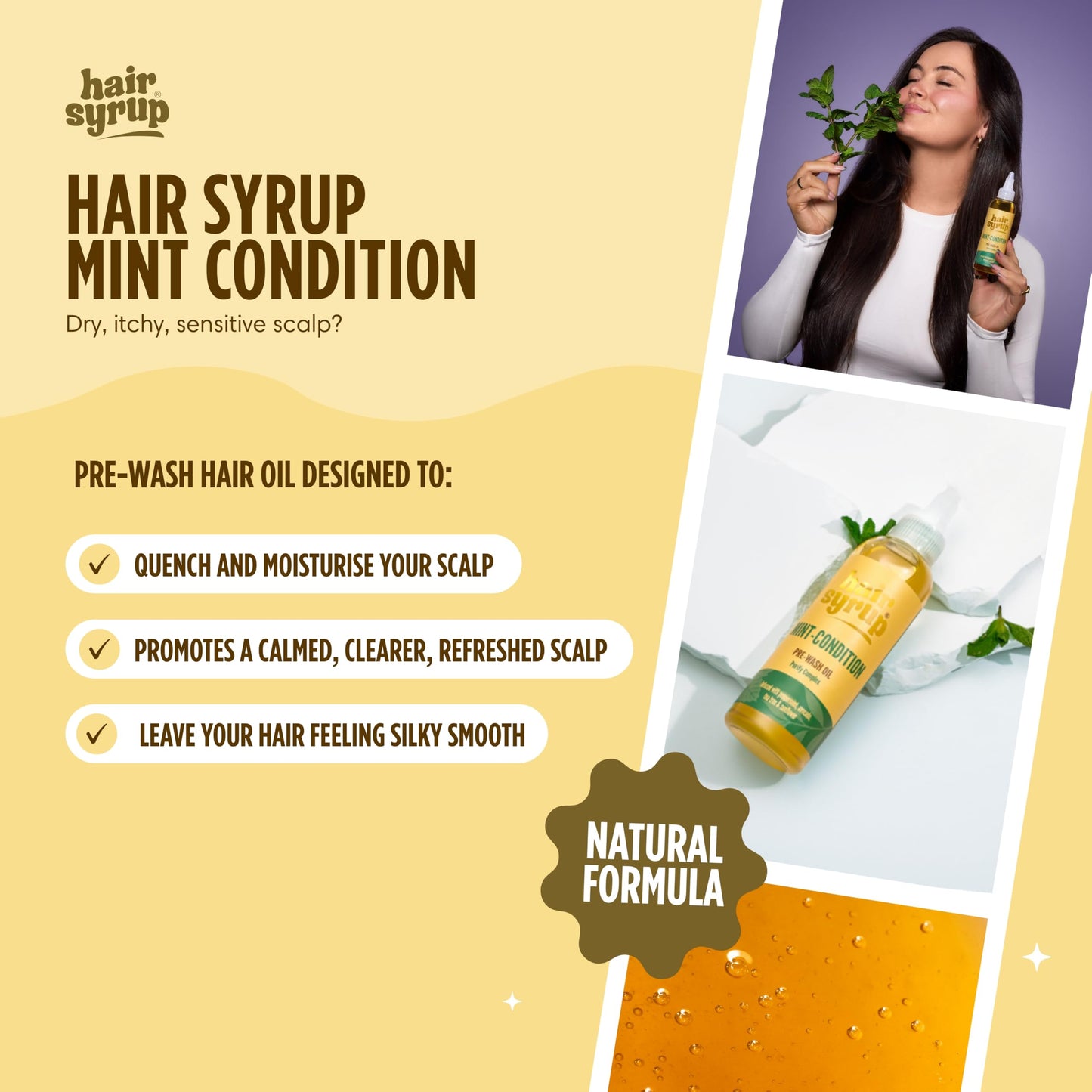 Hair Syrup Mint Condition Pre-Wash Hair Oil For a Flaky, Itchy Scalp