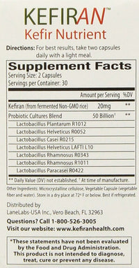 Lane Labs Kefiran Nutrient - Plus 50 Billion, Support Well-being, 60 Count