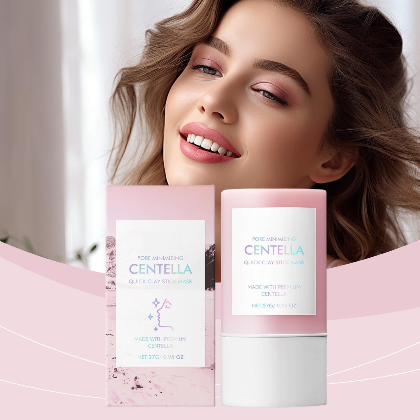 Centella Clay Mask Stick,Centella Poremizing Quick Clay Stick Mask,Deep Cleansing Face Mask,Facial Moisturizing CentellaStick,ClayMask for Pores,Pore Minimizing Deep Cleansing Treatment for Women