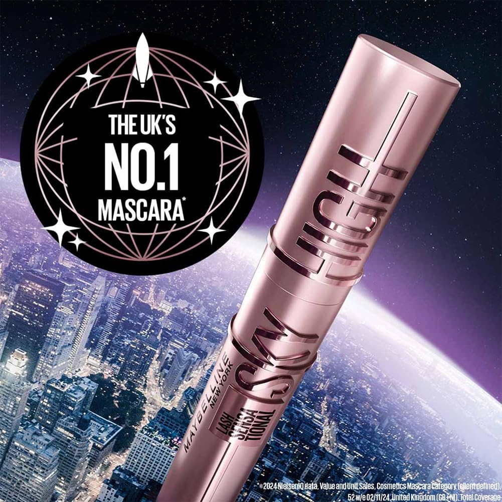 Maybelline New York Lash Sensational Sky High Mascara, Volumising & Lengthening Mascara, Washable Flake-Free Formula Infused with Bamboo Extract & Fibres, 7 ml, Shade: Brown