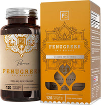 Focus FS Fenugreek | 120 High Strength Fenugreek Capsules - 2500mg (from 33:1 Extract) per Serving | Fenagreek Supplement | Non-GMO, Gluten & Allergen Free | Made in The UK
