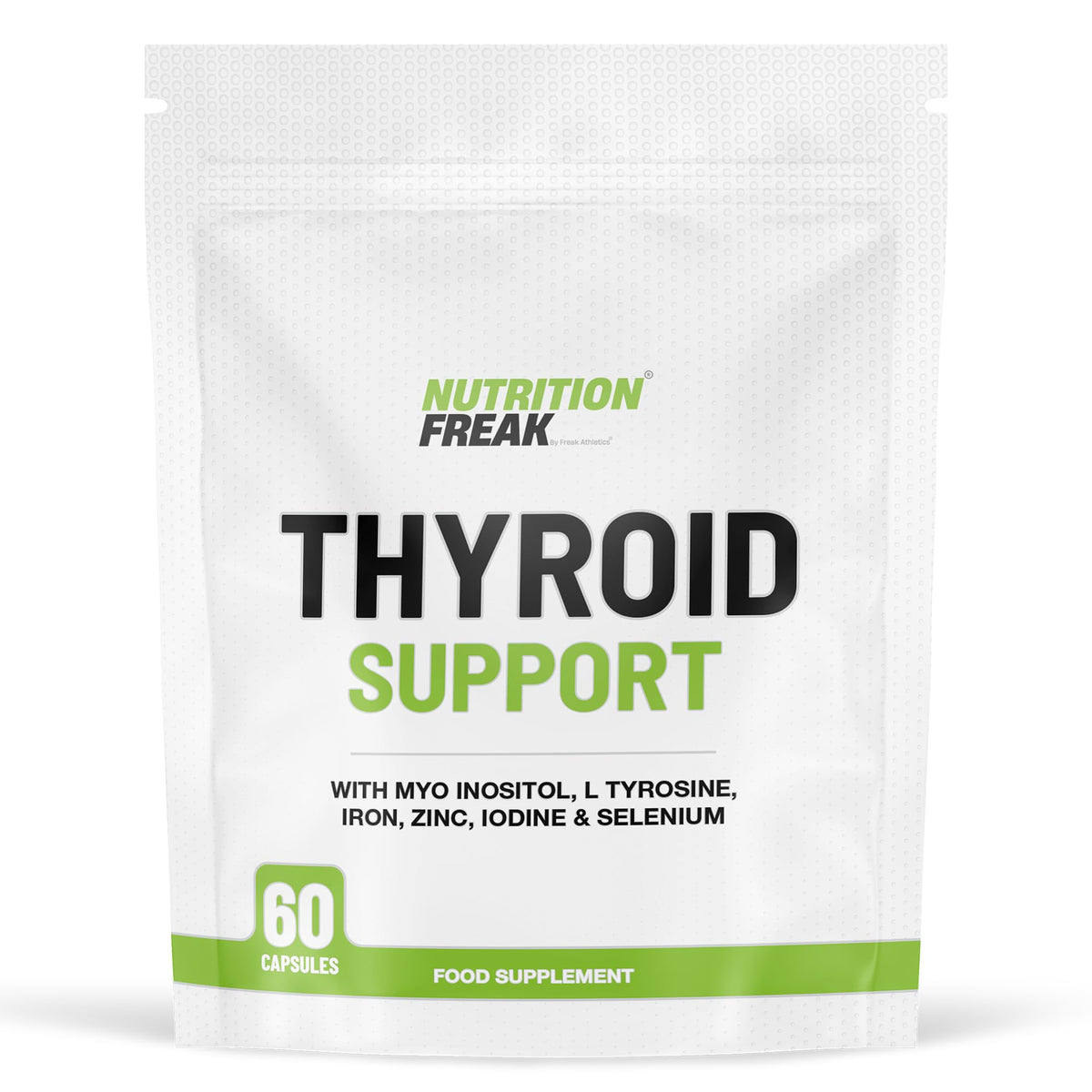 Freak Athletics Thyroid Support Supplement - 60 Capsules - Includes Myo inositol, L-Tyrosine, Iron, Magnesium, Zinc, Manganese, Selenium, Vitamin B12 - Contributes to The Reduction of Tiredness & Fatigue
