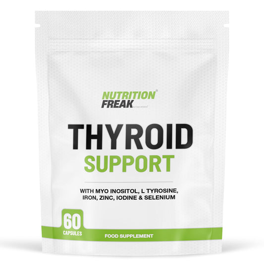 Freak Athletics Thyroid Support Supplement - 60 Capsules - Includes Myo inositol, L-Tyrosine, Iron, Magnesium, Zinc, Manganese, Selenium, Vitamin B12 - Contributes to The Reduction of Tiredness & Fatigue