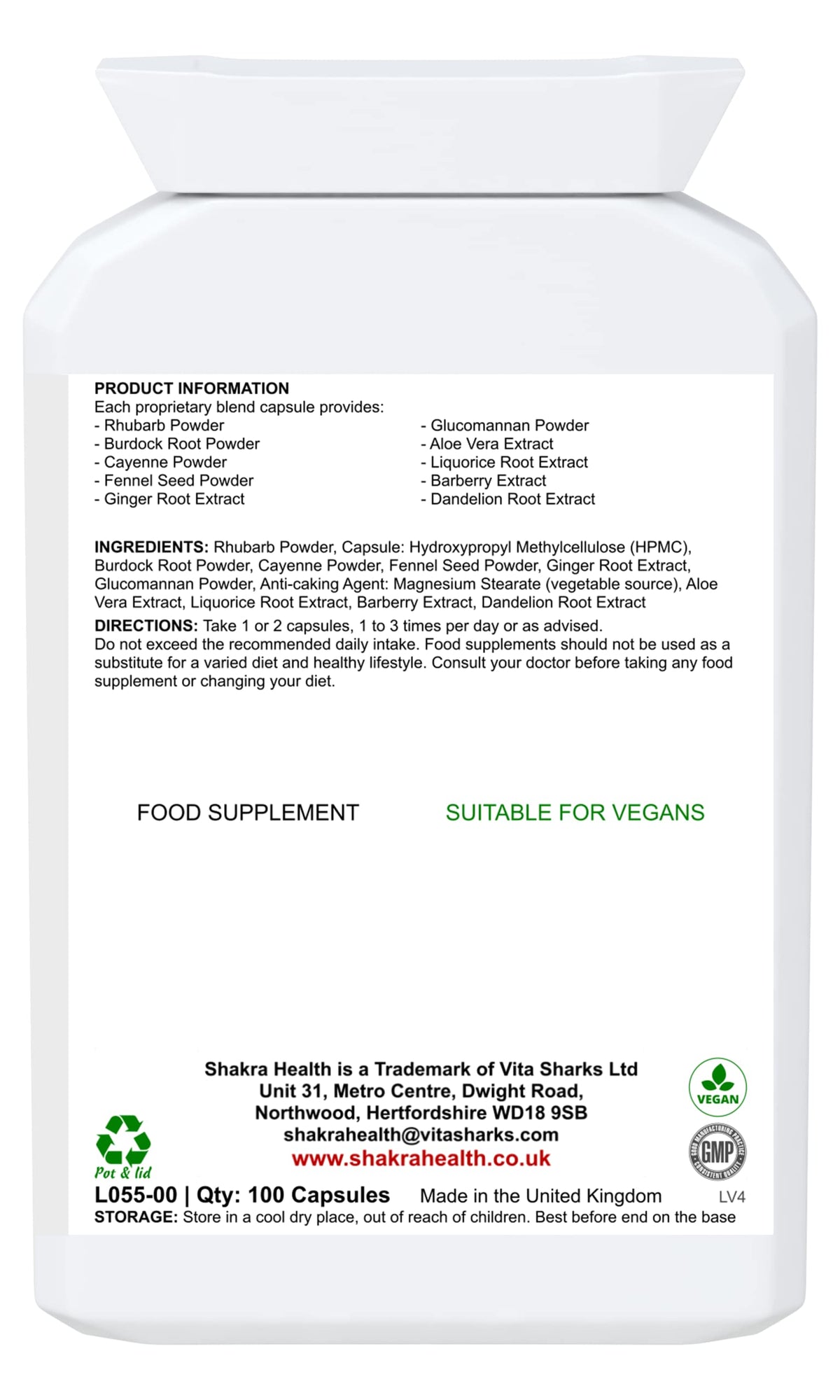 SH SHAKRA HEALTH Colon Purity: Internal Cleanse v2 - Ultimate Bowel Flush, Constipation & Regularity. Ideal Before or After Colonic Treatments | Shakra Health