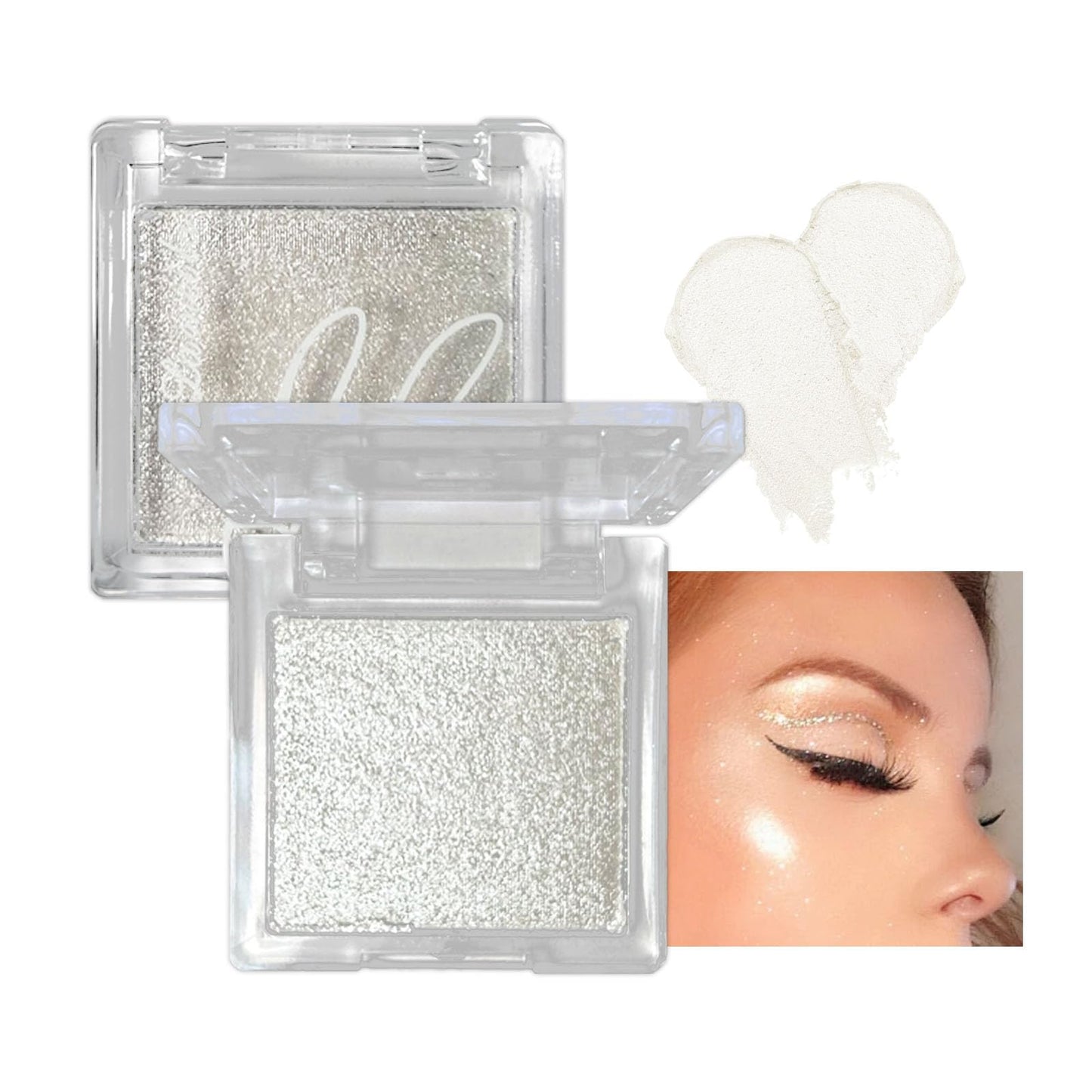 LYNTYAOU Highlighter Powder, Diamond Shine Highlighter, Glitter Face Highlighter Palette, Sparkly Waterproof Long Lasting Lightweight Colors for Highlighting and Contouring Makeup Palette
