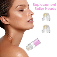 Lazzybeauty Hydra Needle 20 Derma Stamp Microneedling Pin Length 0.5mm, Serum Applicator Bottle Reusable with Extra 2 Replaced Roller Heads, for Anti-aging Skin Care Hair Beard Growth Stimulation
