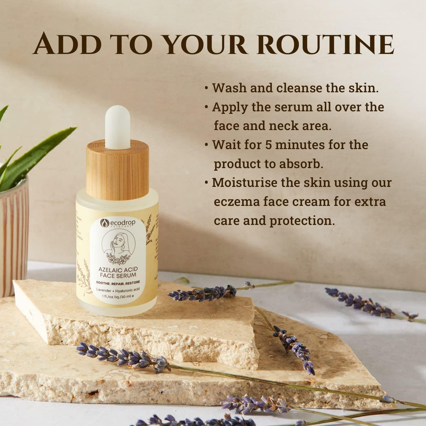 ecodrop essential oils Ecodrop Azelaic Acid & Hyaluronic Acid Serum - 30ml | Daily Gentle Anti-Ageing Skincare for Face Reduces Acne, Redness, Dark Spot Blemishes & Brightens All Skin Types | Vegan & Cruelty-Free