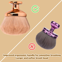 Tinoaly Extra Large Body Makeup Brush for Self Tanner, 3.54 Inch Big Wide-Headed Oval Tan Kabuki Brush Bronzers Blend Self Tanning Applicator with Drawstring Bag for Face Neck Back Legs Wet & Dry Use (Gold)