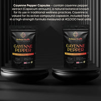 Bolman Health Cayenne Pepper Capsules | 1000mg Per Serving | 60 Vegan HPMC Capsules | Supports Digestion, Circulation & Metabolism | Natural Herbal Source | Non-GMO, Gluten-Free | Made in The UK