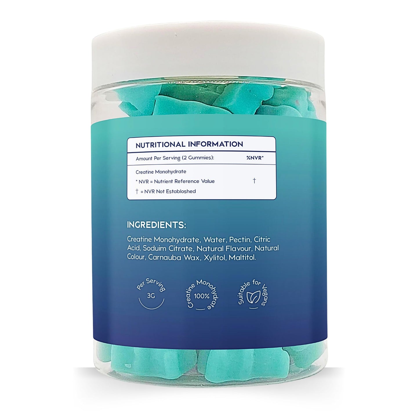 Pure Creatine Monohydrate Gummies | 3g Creatine per Serving | 1 Month Supply | Support Muscle Growth | Boost Workout Performance & Muscle Recovery