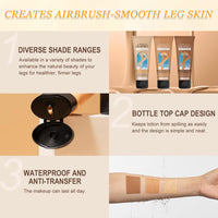 Muiefe Leg Makeup Waterproof No Transfer, Concealer Full Coverage, Flawless Leg Makeup Lotion, Leg Veins Body Scar Tattoo Cover Up, Even Skin Tone, Long Lasting Body Foundation for Women (Bronze)