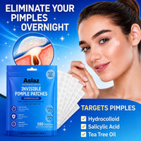 Aslaz Acne Patches (180 Counts) with Salicylic Acid & Tea Tree Oil Hydrocolloid Spot Patch for Face Invisible Overnight Pimple Patches Zit Dressing Cover Instant Blemish Stickers for Breakouts