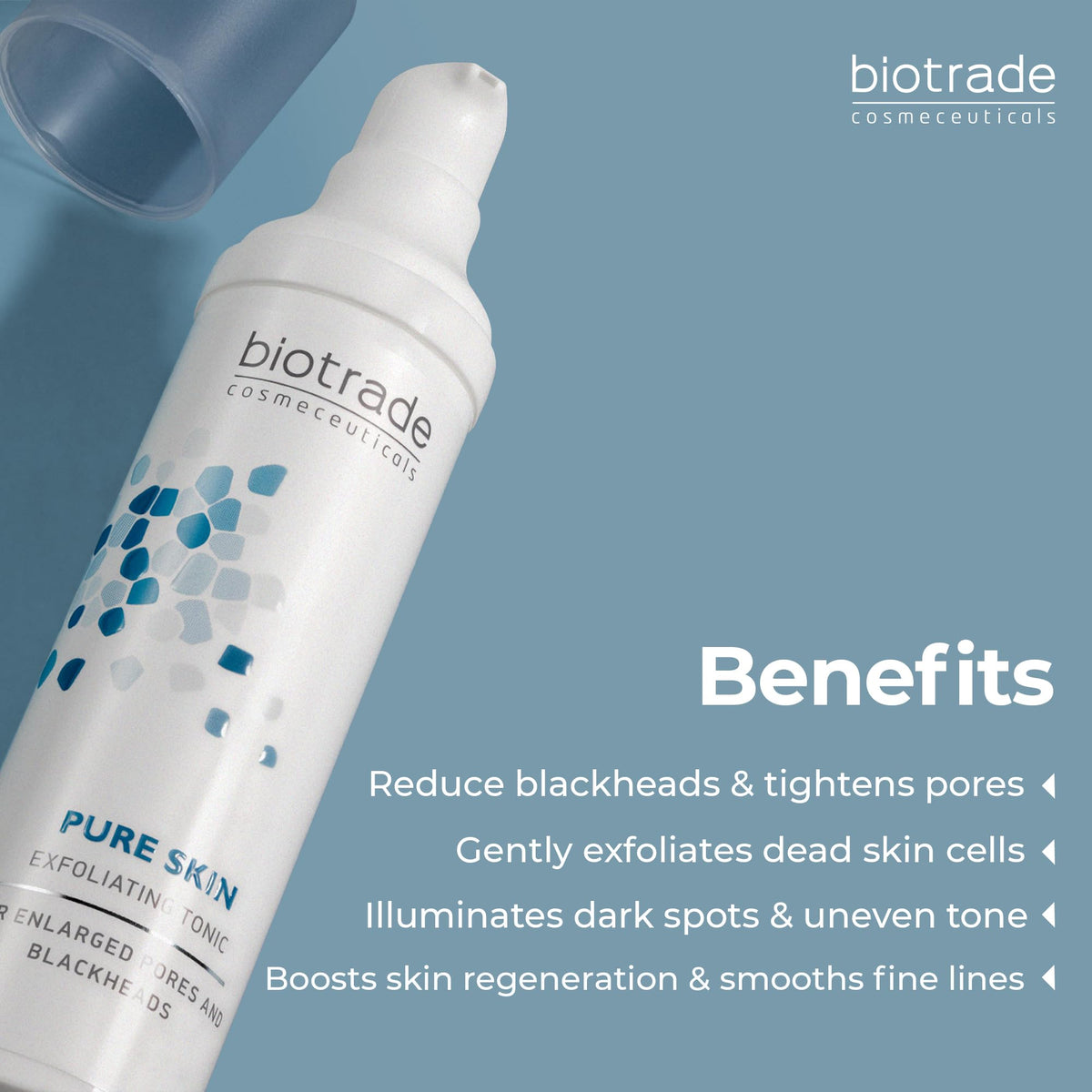 BIOTRADE Biotrade Pure Skin Exfoliating Tonic with AHA & BHA – Gentle Exfoliating Toner That Tightens Enlarged Pores, Removes Blackheads & Offering Anti-Ageing Effect – 60 ml