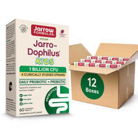 Jarrow Formulas Jarro-Dophilus Kids Probiotics and Prebiotics 1 Billion CFU Supplement for Intestinal and Immune Health Support 60 SugarFree RaspberryFlavored Chewable Tablets 30 Day Supply Pack of 12
