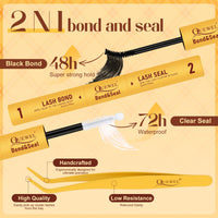 QUEWEL Cluster-Lashes-Kit, 320PCS Lash Extension Kit Mixed Length 10-16mm, Thick Eyelash Clusters with Bond And Seal and Lash Tweezers, Easy DIY at Home for Women(30+40+50+60D KIT)