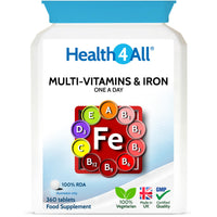Health4All Multivitamins & Iron 360 Easy to Swallow Tablets, One a Day for Men & Women