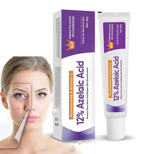 (2PCS)Azelaic Acid Face Cream, Azelaic Acid 12% Facial Serum Cream, Niacinamide & Vitamin C for Redness Face, Dark Spot, Rosacea,Acne,Face Skin Care Beauty Products,Skincare for All Skin Types 20G (2)