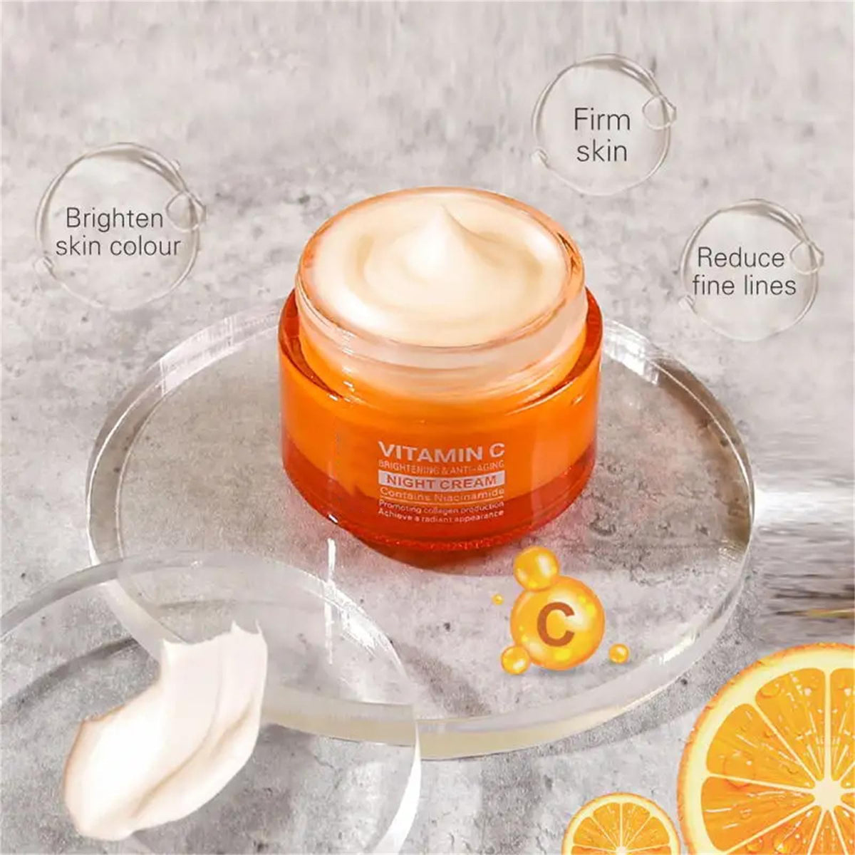 Cappuvini Vitamin C Face Cream Set, Brightening & Anti Aging Facial Moisturizer for Face & Neck, Hydrating & Brightening Vitamin C Cream for Dark Spots Skin (Day Cream)